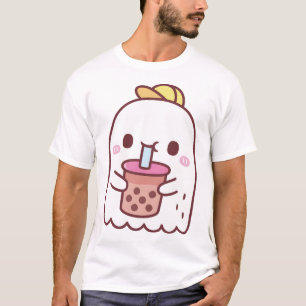 Camiseta Bebendo Fantasma Bonito Boba Tea