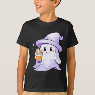 Camiseta Bebendo Fantasma Bonito Café Casal Café Halloween 