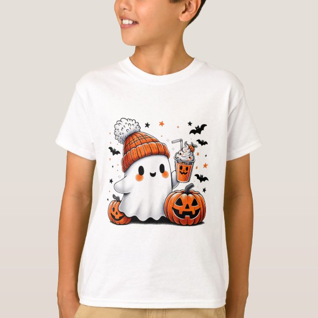 Camiseta Bebendo Fantasma Café Ghost Gelo Café M (Frente)