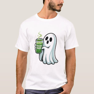 Camiseta Bebendo Fantasma do Spookie Halloween Matcha Drink
