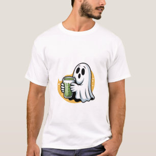Camiseta Bebendo fantasma fantasma Matcha Halloween