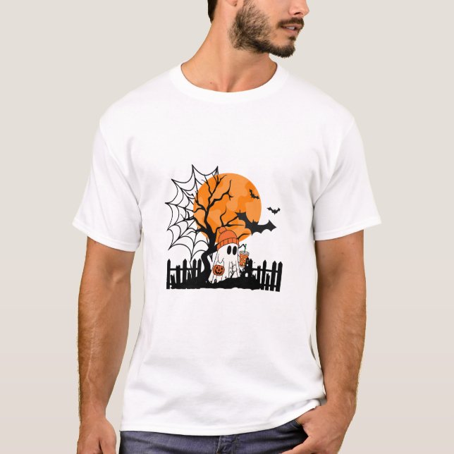 Camiseta Bebendo Fantástico Pumpkin Spice Halloween (Frente)