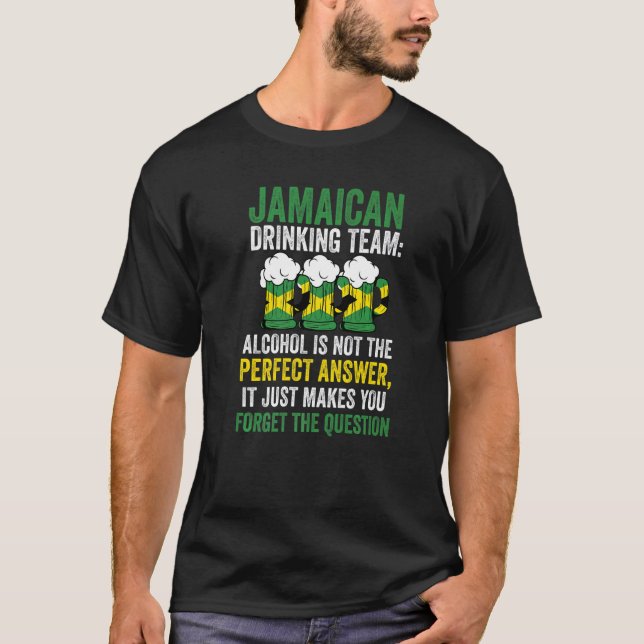 Camiseta Bebendo jamaicano, álcool em equipe (Frente)