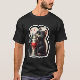 Camiseta Bebendo Limonada De Gatinho De Soda Pop de Meia Ve
