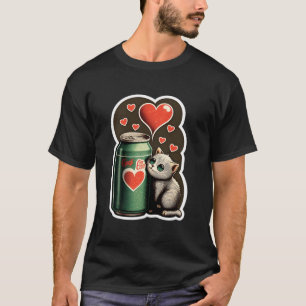 Camiseta Bebendo Limonada De Gatinho De Soda Pop de Meia Ve