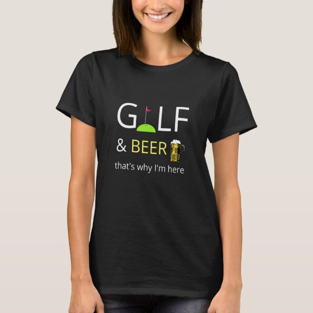 Camiseta Bebendo Pai De Golfe E De Piada De Cerveja (Frente)