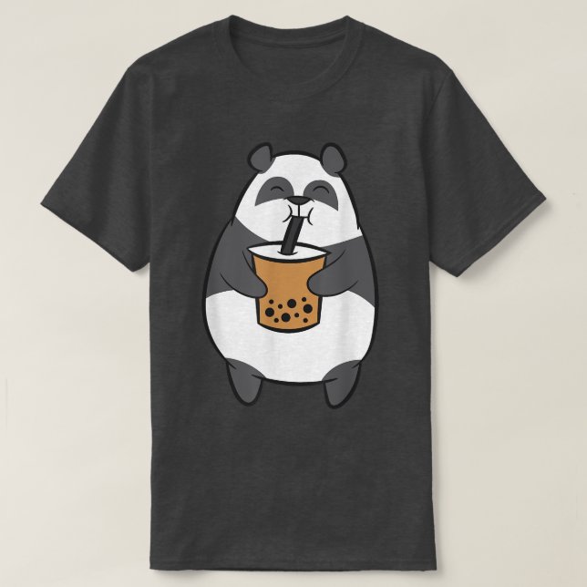 Camiseta Bebendo Panda Bble Tea Kawaii Panda Bear Com B (Frente do Design)