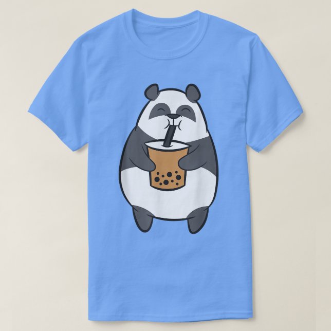 Camiseta Bebendo Panda Bble Tea Kawaii Panda Bear Com B (Frente do Design)