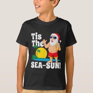 Camiseta Bebendo Papai Noel É O Natal Do Sol Do Mar Em