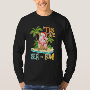 Camiseta Bebendo Papai Noel É O Natal Do Sol Do Mar Em