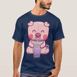 Camiseta Bebendo Porteiro Boba Tea Japonês