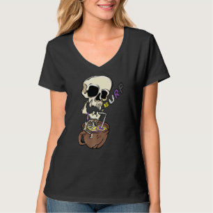 Camiseta Bebendo Skeleton Café Lgbt Orgulho Não Binário