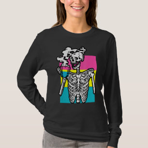 Camiseta Bebendo Skeleton Café Orgulho Transexual Caveira L