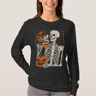 Camiseta Bebendo Skelex Café Lover Halloween Skl