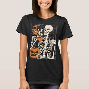 Camiseta Bebendo Skelex Café Lover Halloween Skype WM