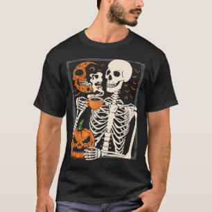 Camiseta Bebendo Skelex Café Sobremesas Halloween