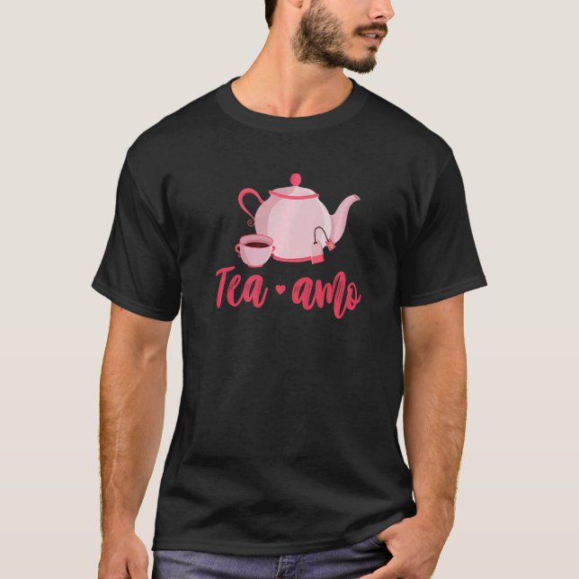 Camiseta Bebendo Tea Amo Gráfico Tea Tea Tea Brea Cup (Frente)