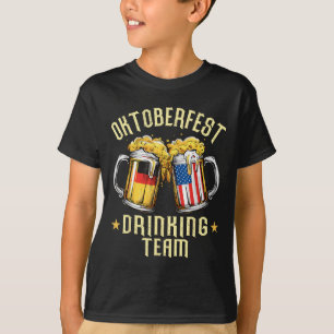 Camiseta Bebendo Team Beer Mugs Adultos Americanos Alemães