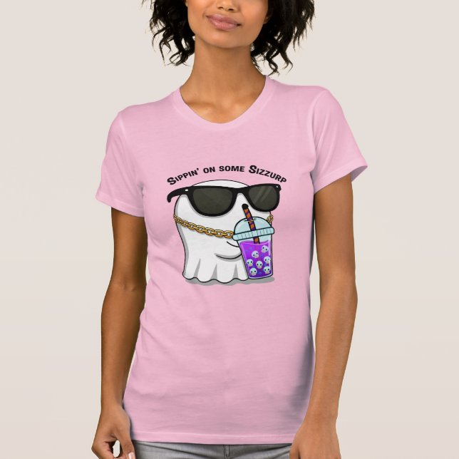 Camiseta Bebendo um pouco de Sizzurp Ghost Tee – Fofo e Div (Frente)