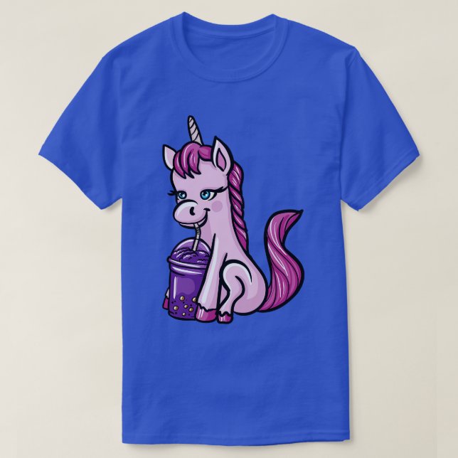 Camiseta Bebendo Unicorn Boba Milk Tea 1 (Frente do Design)
