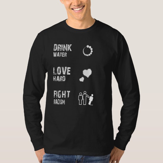 Camiseta Beber Água Com Duro Contra Racismo _2 (Frente)