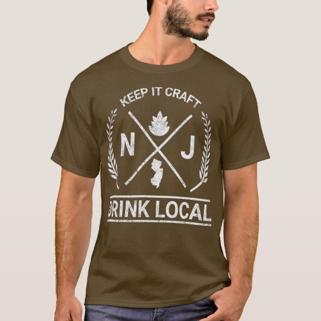 Camiseta Beber Artesanato Vintage Local New Jersey Beer (Frente)
