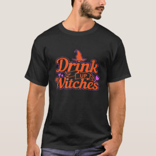Camiseta Beber Bruxas Dia de as Bruxas engraçado Vinho