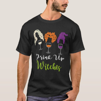 Camiseta Beber Bruxas Halloween Mulheres Vinho De Hallowine