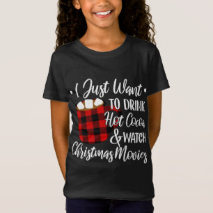 Camiseta Beber Cacau Quente Ver Filmes de Natal Buffalo Pla