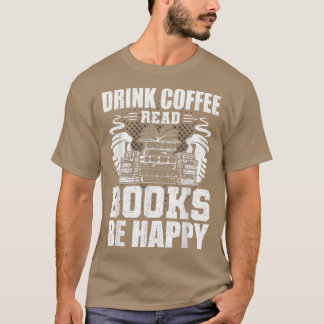 Camiseta Beber Café Ler Livros Livros Ler Livros Lentes Len