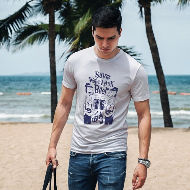 Camiseta Beber Caracteres de Cerveja (Criador carregado)