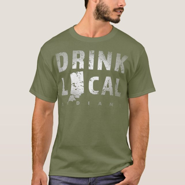 Camiseta Beber Cerveja de Artesanato Local de Indiana em ce (Frente)