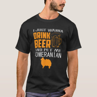 Camiseta Beber cerveja e mascarar meus cães de humor da Pom