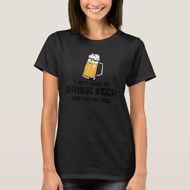 Camiseta Beber Cerveja Pet My Dog Beer Dog Gag (Frente)