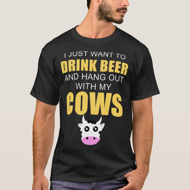 Camiseta Beber Cerveja Sai Com As Minhas Vacas (Frente)
