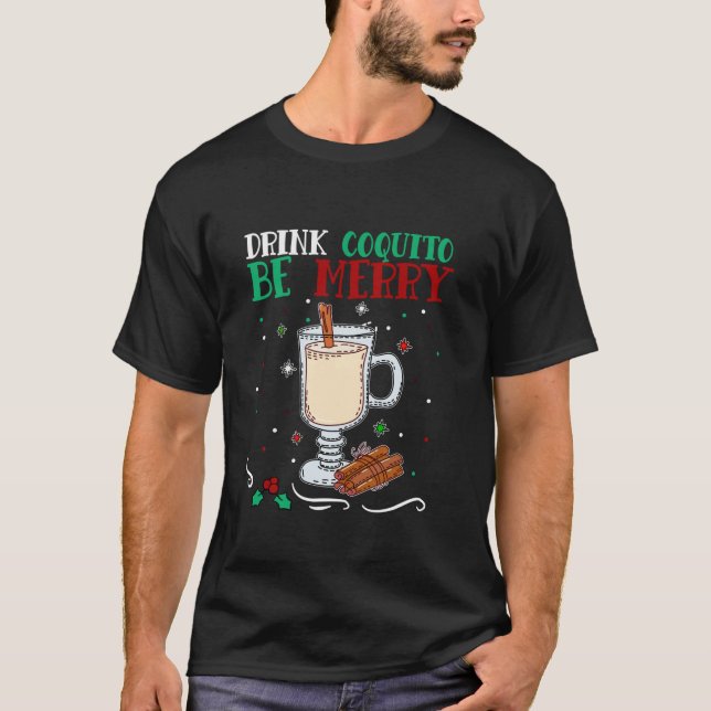 Camiseta Beber Coquito Festivo Porto Rico Natal Navida (Frente)