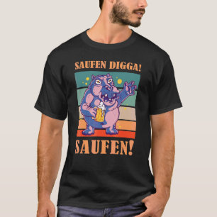 Camiseta Beber Digga Beber Bebedor de Cerveja Hipopótamo da