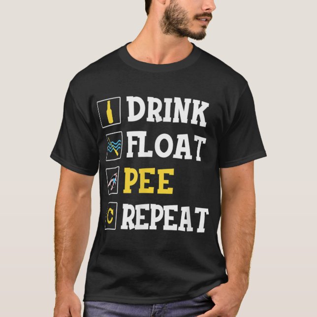 Camiseta Beber Enchido Repetição de Pee Engraçado Engraçado (Frente)