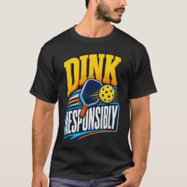 Camiseta Beber Responsavelmente Esporte de Pickleball Retro
