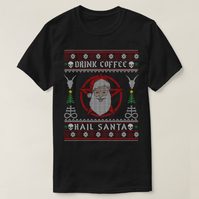 Camiseta Beber Satã de granizo de café (Frente do Design)