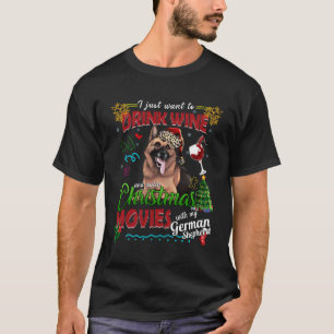 Camiseta Beber Vinho Ver Filmes De Natal Com Meu Alemão