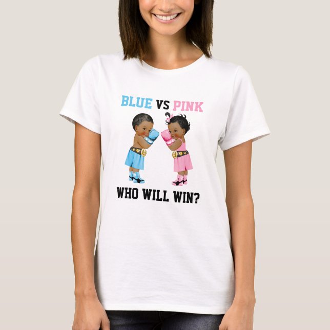 Camiseta Bebês Boxies Menino Gênero Revela Azul ou Rosa (Frente)