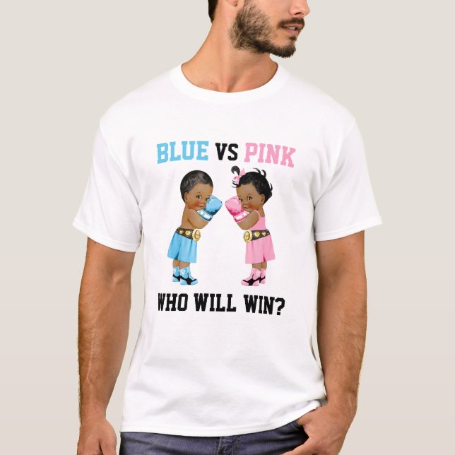 Camiseta Bebês Boxies Menino Gênero Revela Azul ou Rosa (Frente)