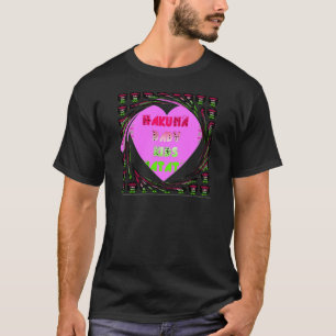 Camiseta Bebês Corações Rosa Hakuna Matata Bebê Crianças De