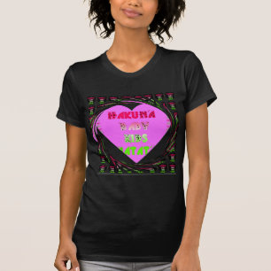 Camiseta Bebês Corações Rosa Hakuna Matata Bebê Crianças De