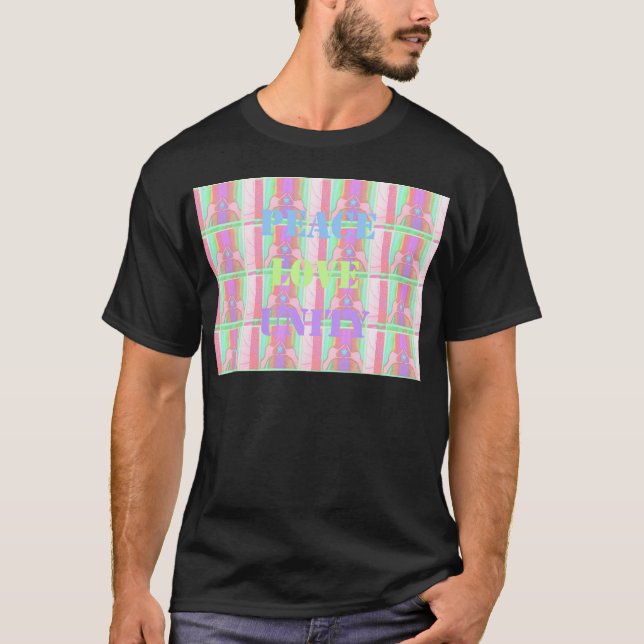 Camiseta Bebês Crianças Paz Amor Unidade Hakuna Matata desi (Frente)