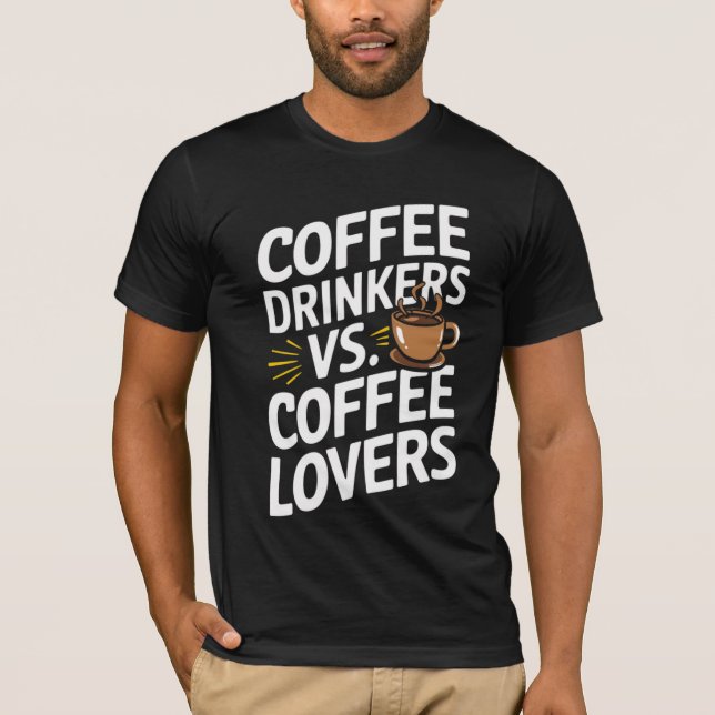 Camiseta Bebês De Café vs. Amantes De Café - T- Café Engraç (Frente)