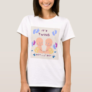 Camiseta Bebês irmãos gêmeos