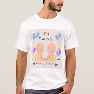 Camiseta Bebês irmãos gêmeos