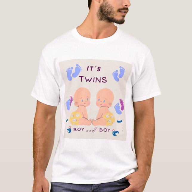Camiseta Bebês irmãos gêmeos (Frente)